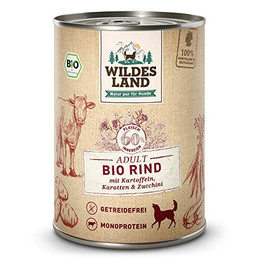 Produktbild von Wildes Land Bio Adult Rind mit Kartoffeln, Karotten & Zucchini - 6 x 400 g
