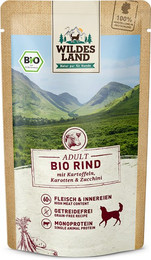Produktbild von Wildes Land BIO Adult Rind mit Kartoffeln, Karotten & Zucchini - 10 x 125 g