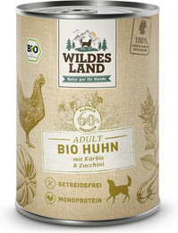 Produktbild von Wildes Land Bio Huhn mit Kürbis & Zucchini Adult - 12 x 400 g