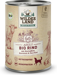 Produktbild von Wildes Land Bio Rind mit Kartoffel & Karotte Adult - 12 x 400 g