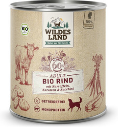 Produktbild von Wildes Land Bio Rind mit Kartoffel & Karotte Adult - 24 x 800 g