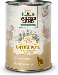 Produktbild von Wildes Land Cat Classic Adult Ente und Pute mit Distelöl - 6 x 400 g