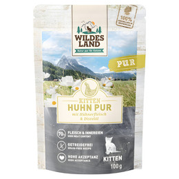 Produktbild von Wildes Land Cat PUR Adult Huhn mit Distelöl - 12 x 100 g