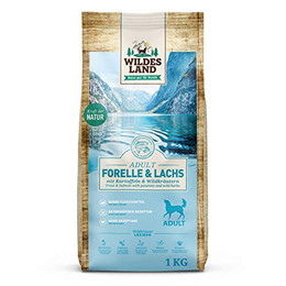 Produktbild von Wildes Land Classic Adult Forelle & Lachs mit Kartoffeln und Wildkräutern - 4 x 1 kg