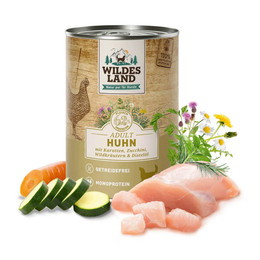 Produktbild von Wildes Land Classic Adult Huhn mit Karotten, Zucchini, Wildkräuter und Distelöl - 6 x 400 g