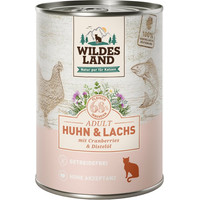 Produktbild von Wildes Land Classic Adult Katzenfutter Huhn & Lachs - 6 x 400 g