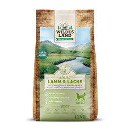 Produktbild von Wildes Land Classic Adult Lamm und Lachs mit Kartoffeln und Wildkräutern - 12 kg