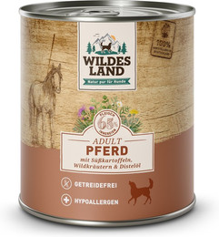 Produktbild von Wildes Land Classic Adult Pferd mit Süßkartoffeln, Wildkräutern und Distelöl - 6 x 800 g