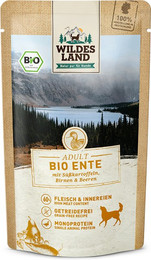 Produktbild von Wildes Land Ente mit Süßkartoffel & Birne BIO Adult - 40 x 125 g