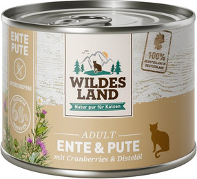 Produktbild von Wildes Land Ente und Pute mit Distelöl Classic Adult - 6 x 200 g