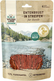 Produktbild von Wildes Land Entenbrust Streifen Sparpaket 8 x 200g Hunde Snack