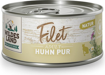 Produktbild von Wildes Land Filet Huhn Pur Katzenfutter - 12 x 80 g