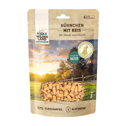 Produktbild von Wildes Land Fleischsnacks Hühnchen mit Reis - 8 x 200 g