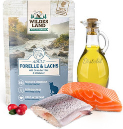 Produktbild von Wildes Land Forelle und Lachs Classic Adult Katzenfutter - 24 x 90 g