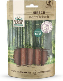 Produktbild von Wildes Land Hirsch Dörrfleisch Sparpaket 7 x 150g Hunde Snack