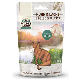 Produktbild von Wildes Land Huhn & Lachs Fleischsticks - 9 x 50 g