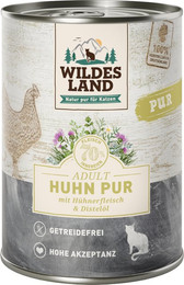 Produktbild von Wildes Land Huhn PUR mit Distelöl Adult Katzenfutter - 6 x 400 g