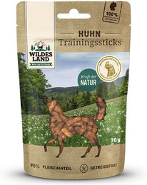 Produktbild von Wildes Land Huhn Sparpaket 8 x 70g Training Sticks Hunde Snack