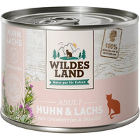 Produktbild von Wildes Land Huhn und Lachs mit Cranberries - 6 x 200 g