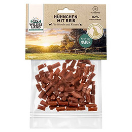 Produktbild von Wildes Land Hühnchen mit Reis Fleischsnack für Katzen - 70 g
