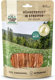 Produktbild von Wildes Land Hühnerbrust Streife Sparpaket 8 x 200g Hunde Snack