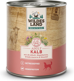 Produktbild von Wildes Land Kalb mit Brokkoli Classic Adult - 24 x 800 g
