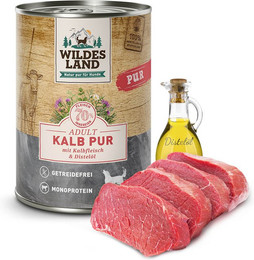 Produktbild von Wildes Land Kalb mit Distelöl PUR Adult - 24 x 400 g
