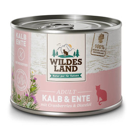 Produktbild von Wildes Land Kalb und Ente Classic Adult Nassfutter für Katzen - 6 x 200 g