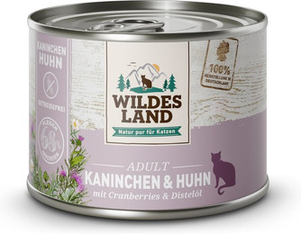 Produktbild von Wildes Land Kaninchen und Huhn mit Distelöl Classic Adult - 6 x 200 g