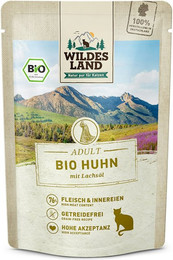 Produktbild von WILDES LAND Katze 24 x 85g Bio Huhn PUR