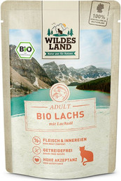 Produktbild von WILDES LAND Katze 24 x 85g Bio Lachs PUR