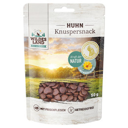 Produktbild von Wildes Land Knuspersnack Huhn mit Ringelblume - 50 g