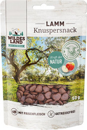 Produktbild von Wildes Land Knuspersnack Lamm mit Apfel - 7 x 50 g