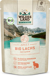 Produktbild von Wildes Land Lachs mit Lachsöl BIO Adult - 48 x 85 g