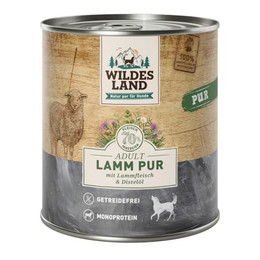Produktbild von Wildes Land Lamm mit Distelöl PUR Adult Nassfutter - 6 x 800 g