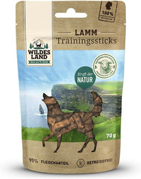 Produktbild von Wildes Land Lamm Sparpaket 8 x 70g Training Sticks Hunde Snack