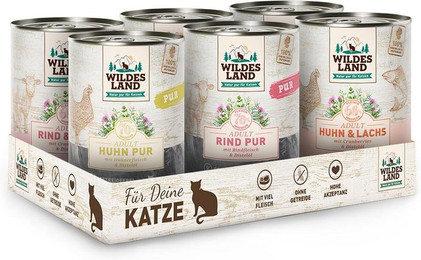Produktbild von Wildes Land Nassfutter für Katzen Nr. 2 Huhn & Lachs - 6 x 200 g