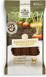 Produktbild von Wildes Land PawPrint Veggie Dentalsticks mit Karotte, Apfel & Minze - 180 g