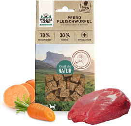 Produktbild von Wildes Land Pferd Fleischwürfel - 100 g