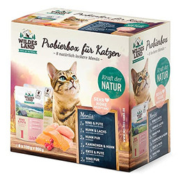 Produktbild von Wildes Land Pouch Probierbox Classic Adult Katzenfutter - 8 x 100 g