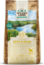 Produktbild von Wildes Land PUPPY Ente und Huhn Sparpaket 2 x 12kg Hundetrockenfutter
