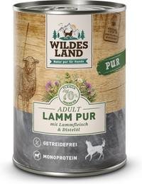 Produktbild von Wildes Land PUR Adult Lamm mit Distelöl - 6 x 400 g