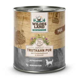 Produktbild von Wildes Land PUR Adult Truthahn mit Distelöl - 6 x 800 g