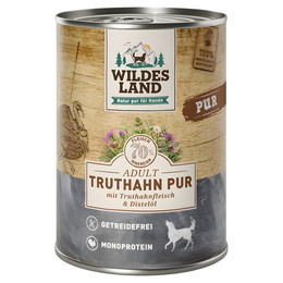 Produktbild von Wildes Land PUR Adult Truthahn mit Distelöl - 6 x 400 g