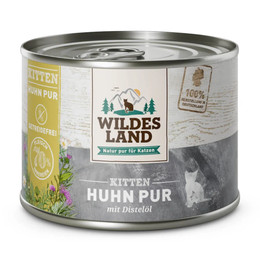 Produktbild von Wildes Land PUR Kitten Huhn mit Distelöl - 6 x 200 g