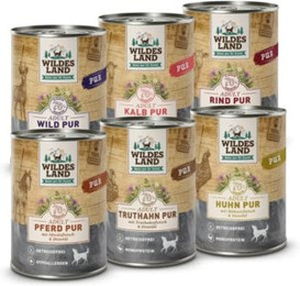 Produktbild von Wildes Land PUR Nassfutter Mixpaket Adult - 6 x 400 g