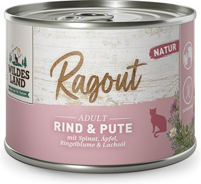 Produktbild von Wildes Land Ragout Rind & Pute mit Spinat - 6 x 180 g