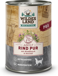 Produktbild von Wildes Land Rind mit Distelöl PUR Adult - 6 x 400 g