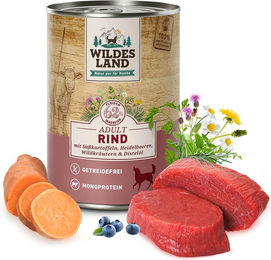 Produktbild von Wildes Land Rind mit Süßkartoffel Classic Adult Nassfutter - 24 x 400 g