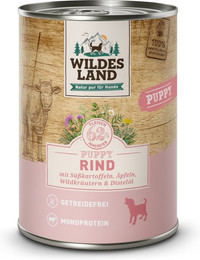 Produktbild von Wildes Land Rind mit Süßkartoffel Classic Puppy - 6 x 400 g